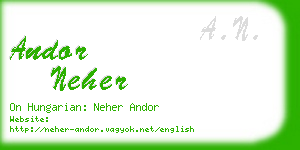 andor neher business card